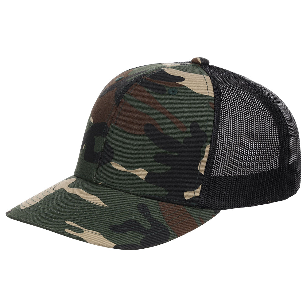 YP Classics Fan Trucker - Woodland Camo/Black