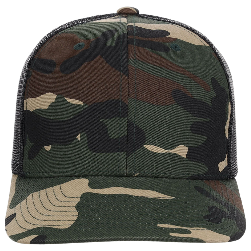 YP Classics Fan Trucker - Woodland Camo/Black
