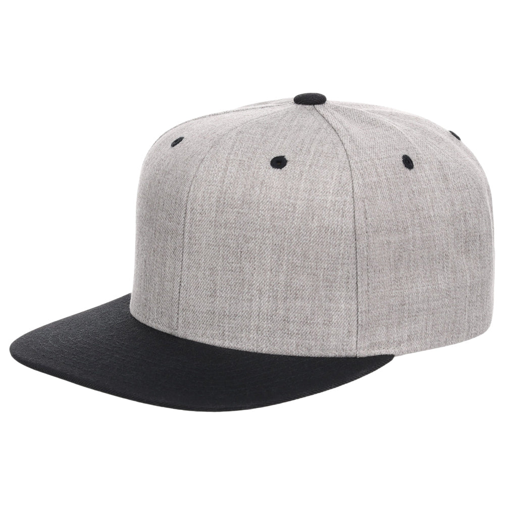YP Classics Blank Snapback - Heather Grey/Black