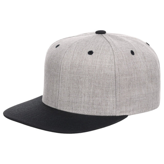 YP Classics Blank Snapback - Heather Grey/Black