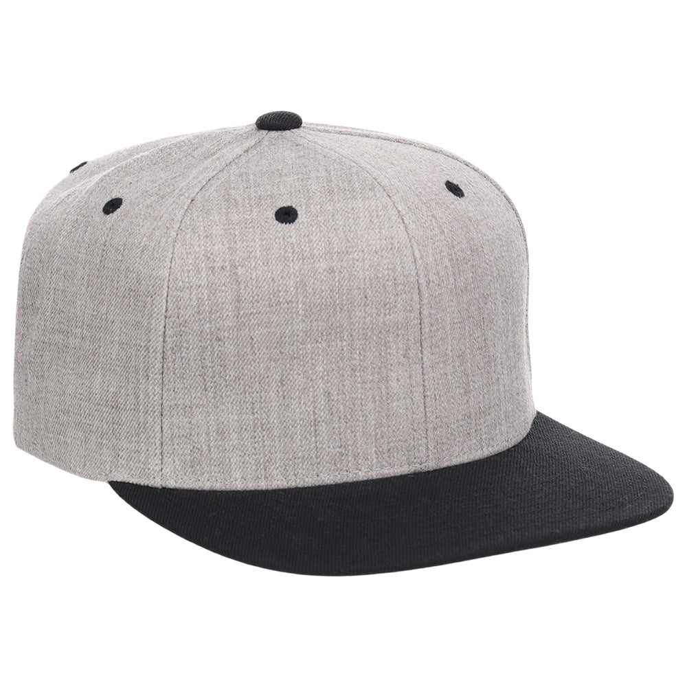 YP Classics Blank Snapback - Heather Grey/Black