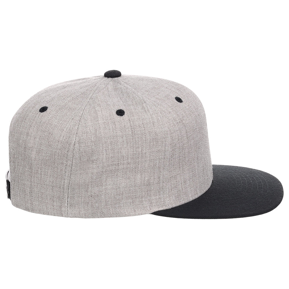 YP Classics Blank Snapback - Heather Grey/Black