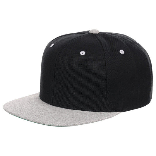 YP Classics Blank Snapback - Black/Heather Grey