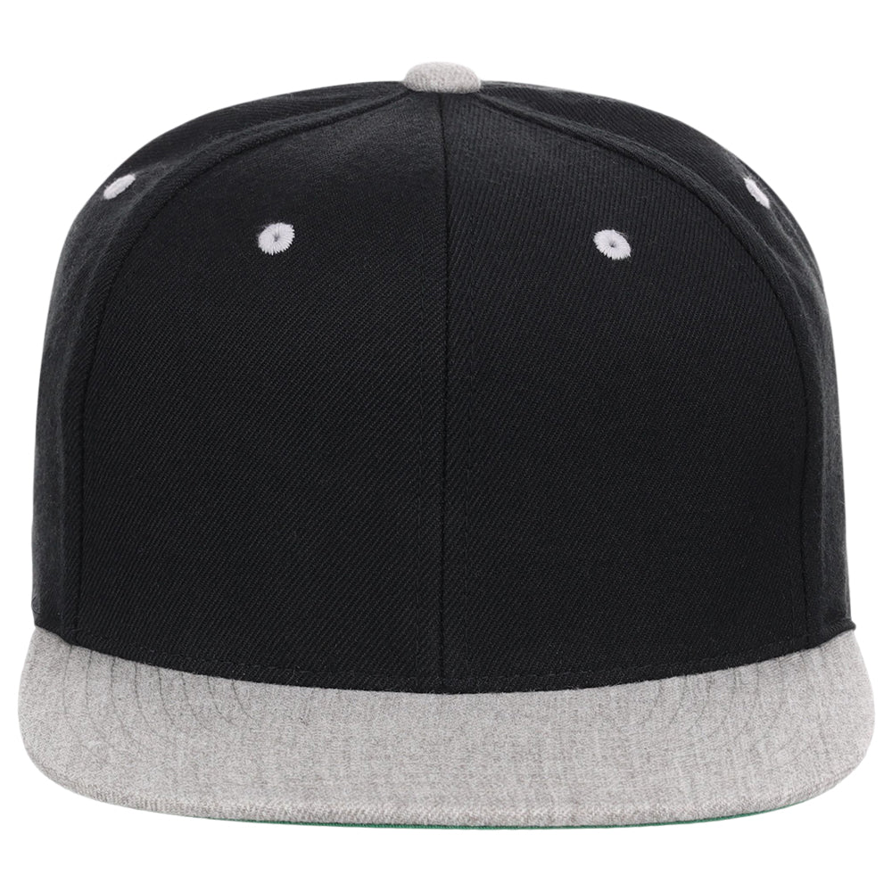 YP Classics Blank Snapback - Black/Heather Grey