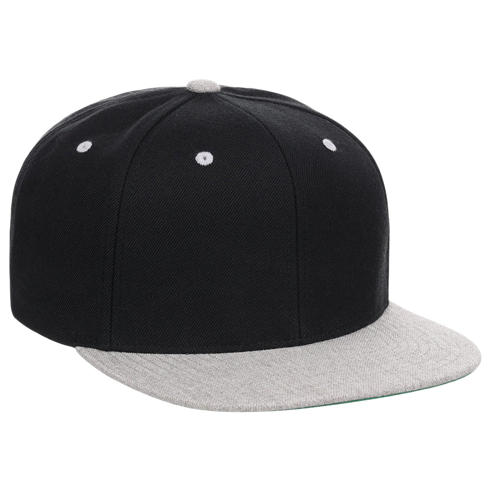 YP Classics Blank Snapback - Black/Heather Grey