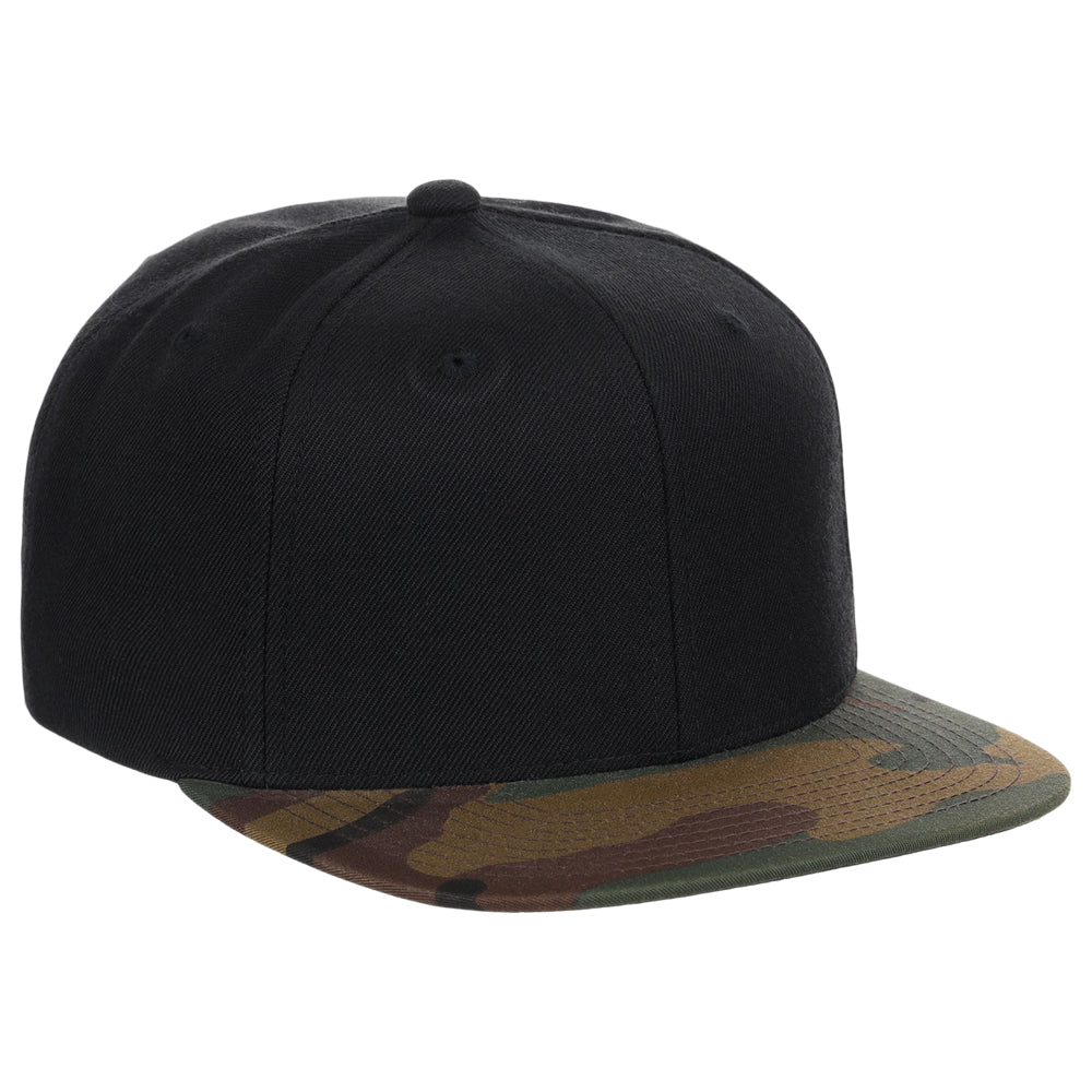 YP Classics Blank Snapback - Black/Camo