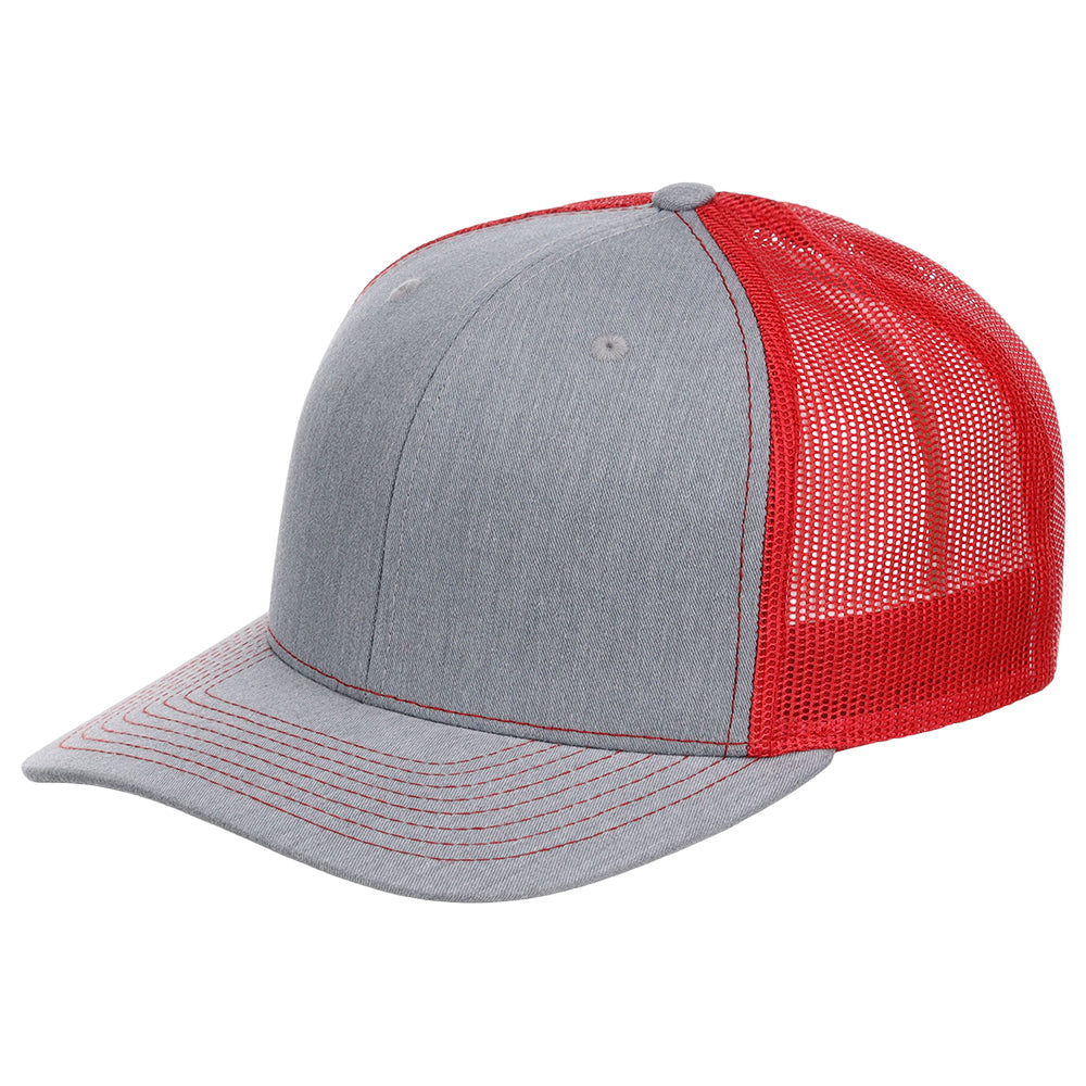 Richardson 112 Trucker - Heather Grey/Red