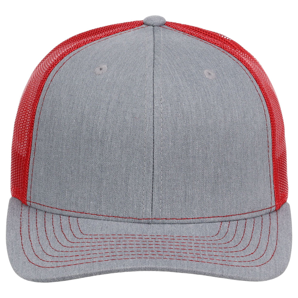 Richardson 112 Trucker - Heather Grey/Red