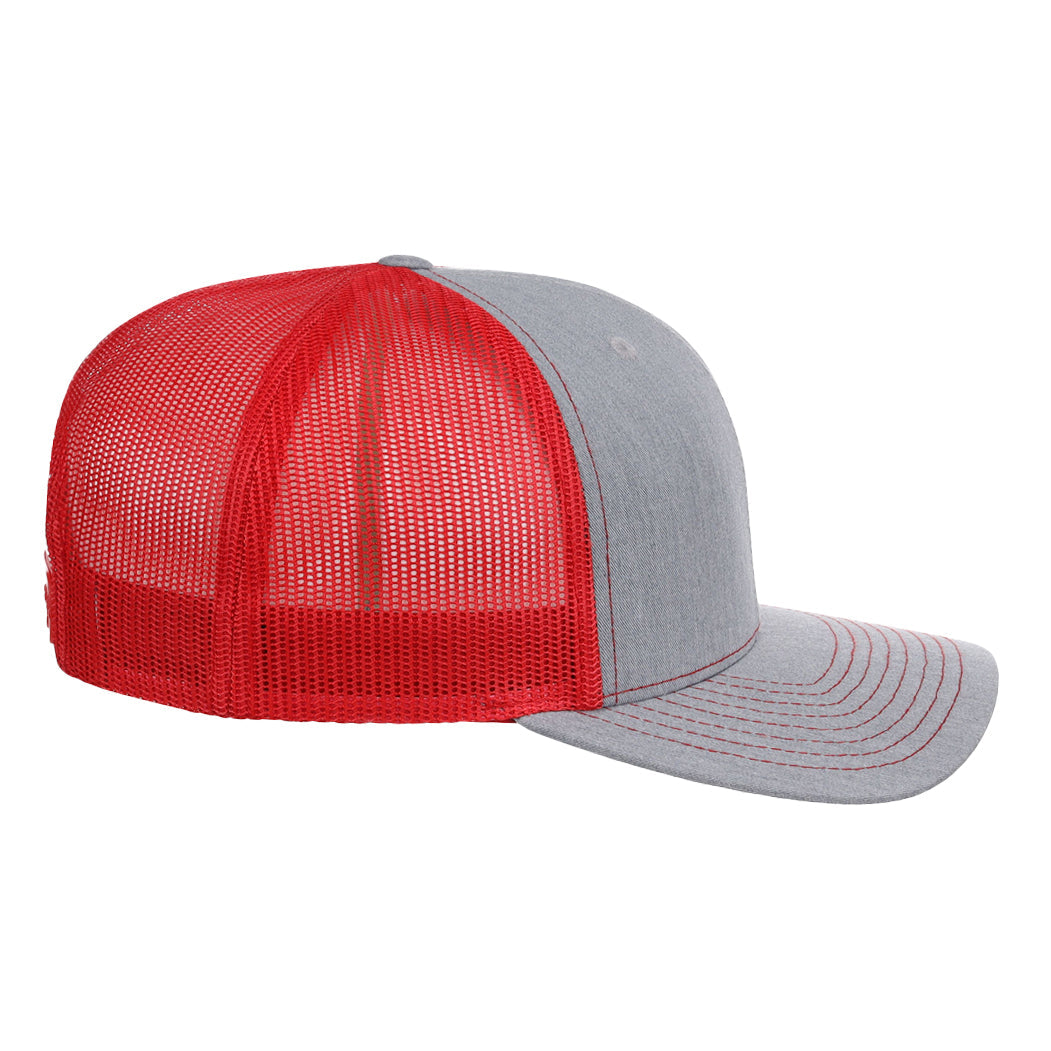 Richardson 112 Trucker - Heather Grey/Red