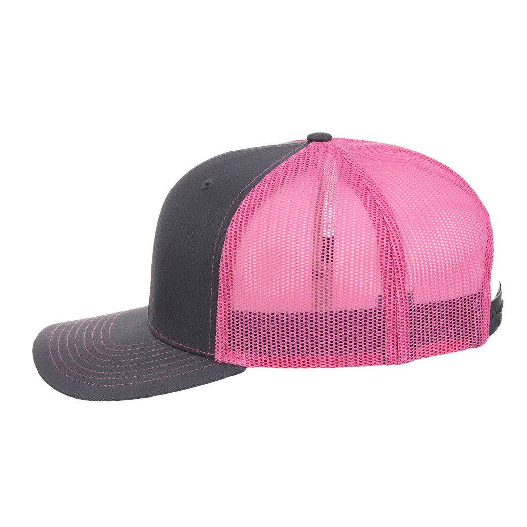 Richardson 112 Trucker - Charcoal/Neon Pink