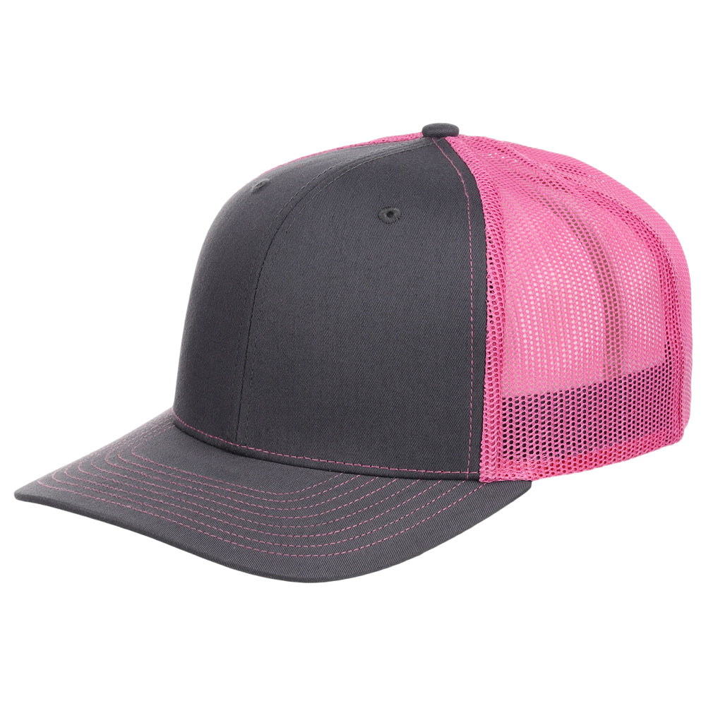 Richardson 112 Trucker - Charcoal/Neon Pink