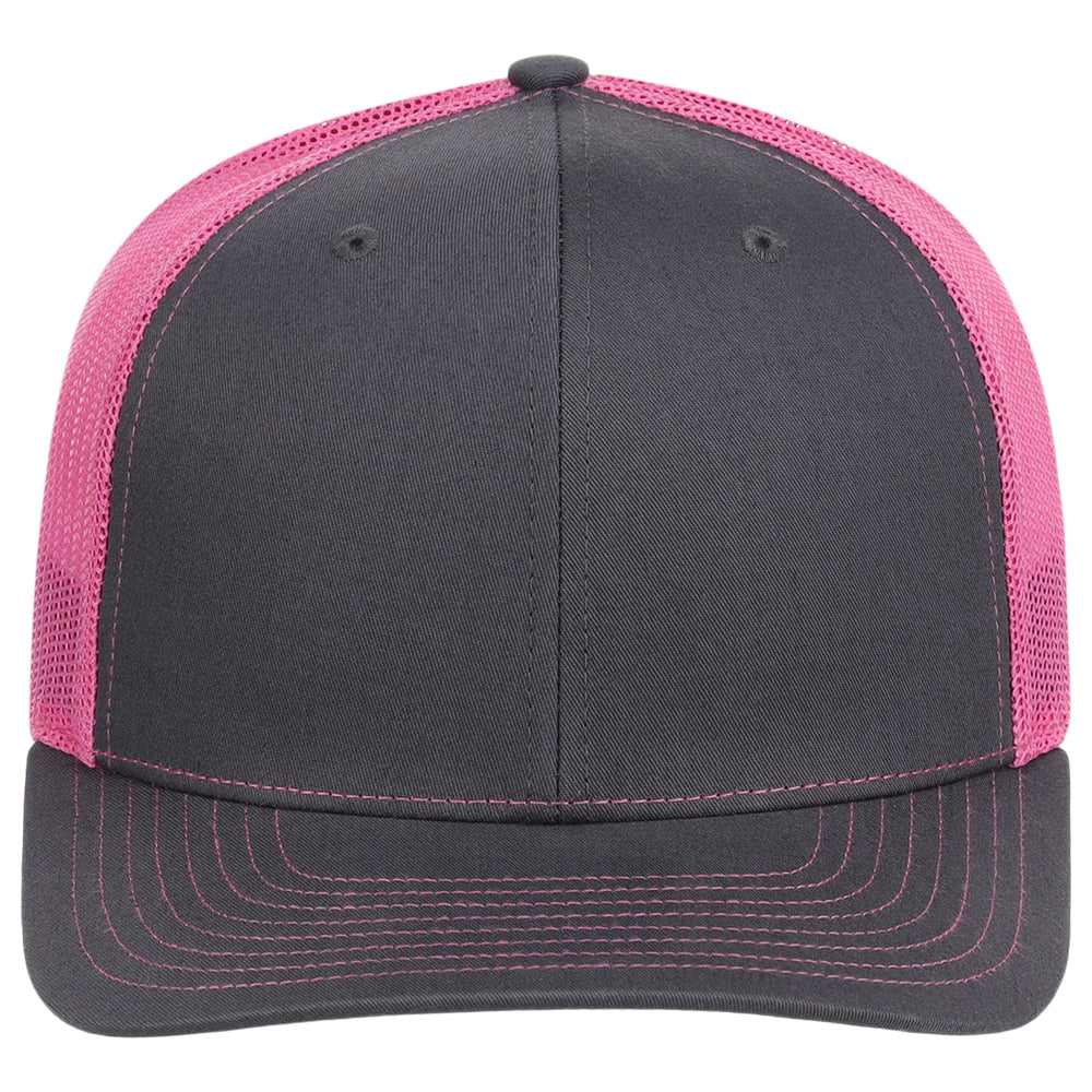 Richardson 112 Trucker - Charcoal/Neon Pink