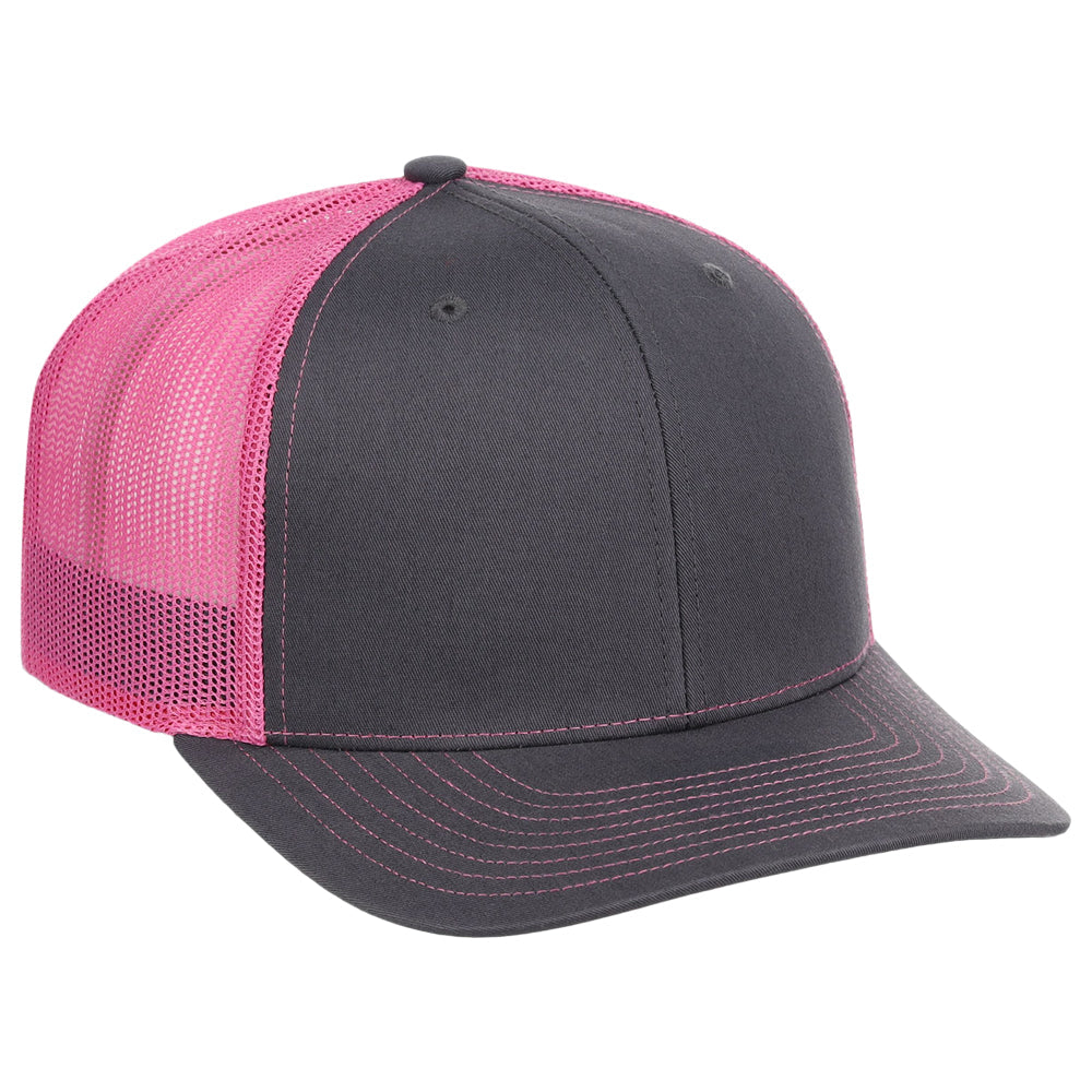 Richardson 112 Trucker - Charcoal/Neon Pink