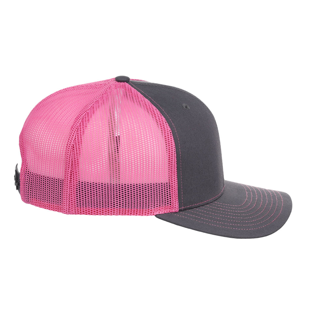 Richardson 112 Trucker - Charcoal/Neon Pink
