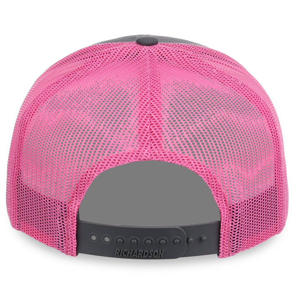 Richardson 112 Trucker - Charcoal/Neon Pink