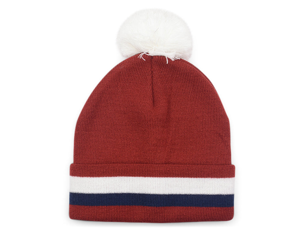 Headway Pom Knit - Cardinal Red/White/Navy