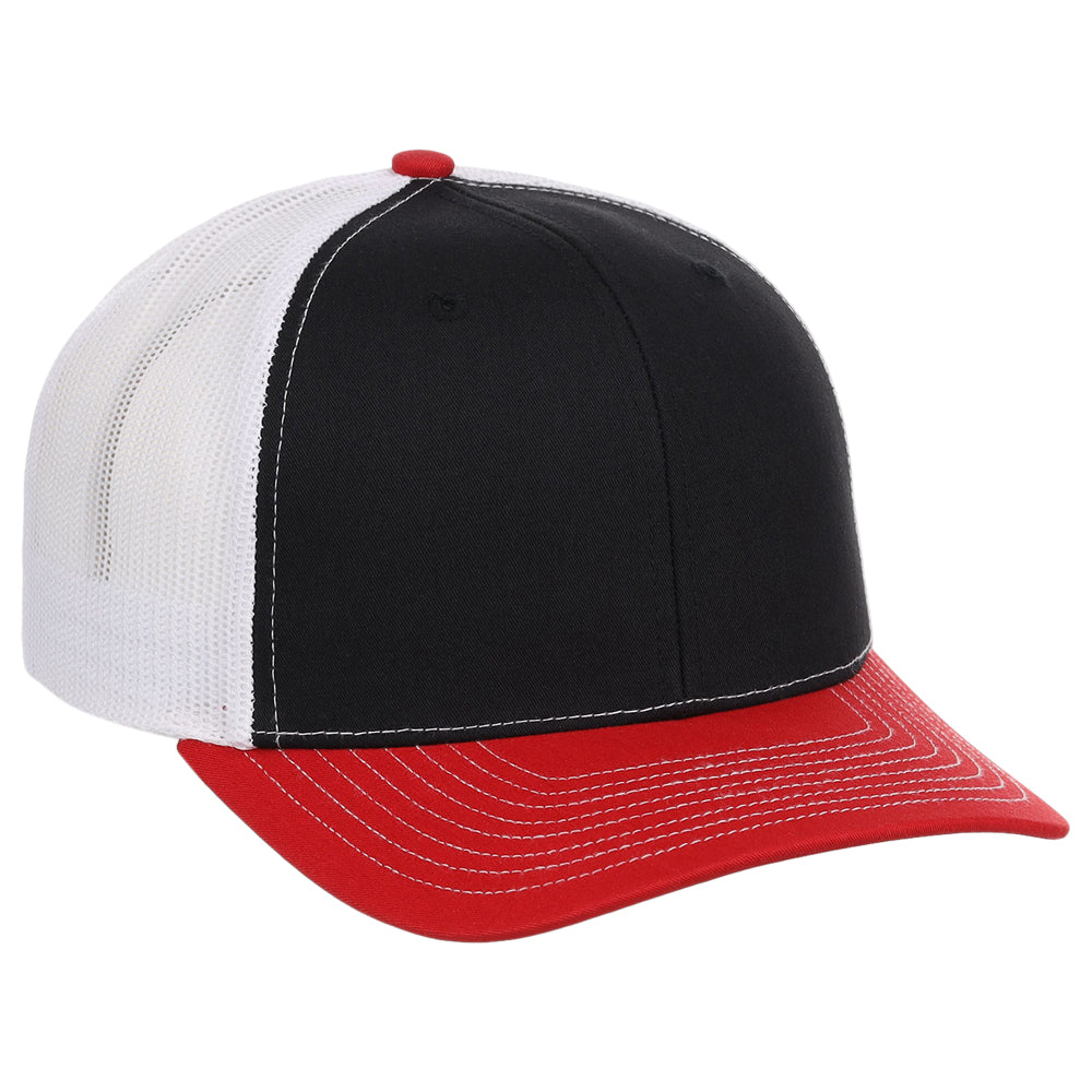 Richardson 112 Trucker - Black/White/Red
