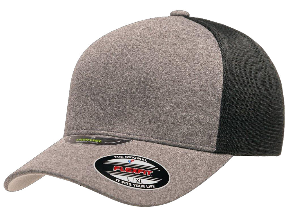 Flexfit Unipanel Heather Flex Hat - Grey/Black