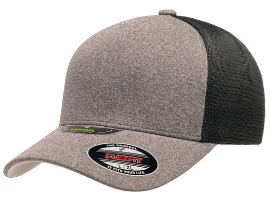 Flexfit Unipanel Heather Flex Hat - Grey/Black