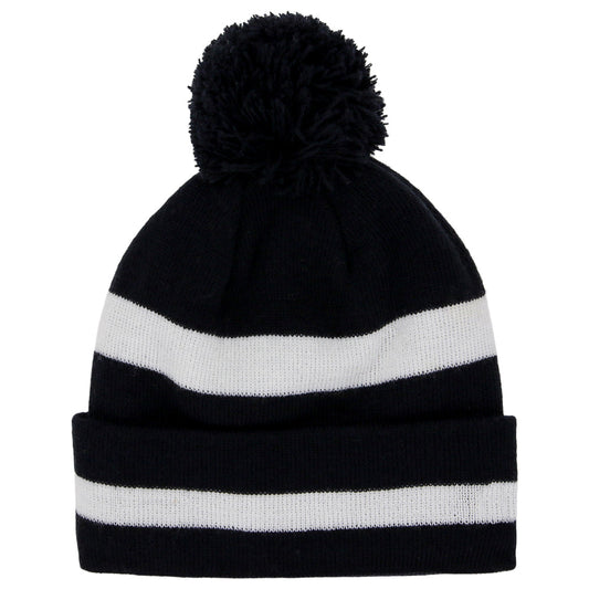 New Era Blank 2-Tone Stripe Pom Knit - Navy/White