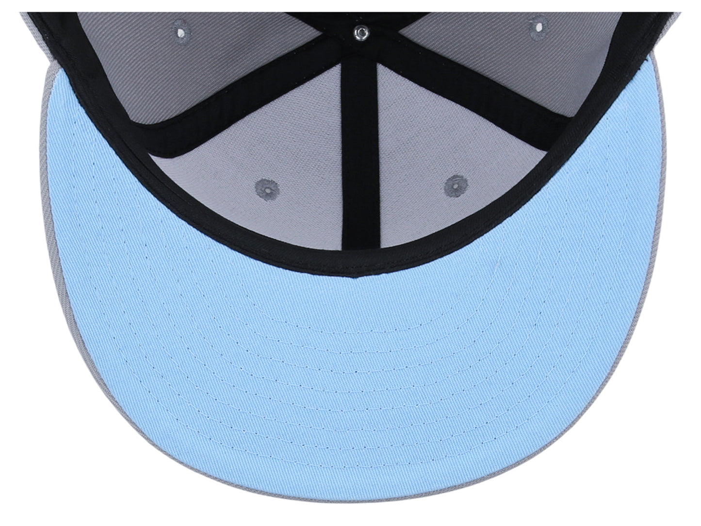 Crowns By Lids Full Court Fitted UV Cap - Light Grey/Sky Blue