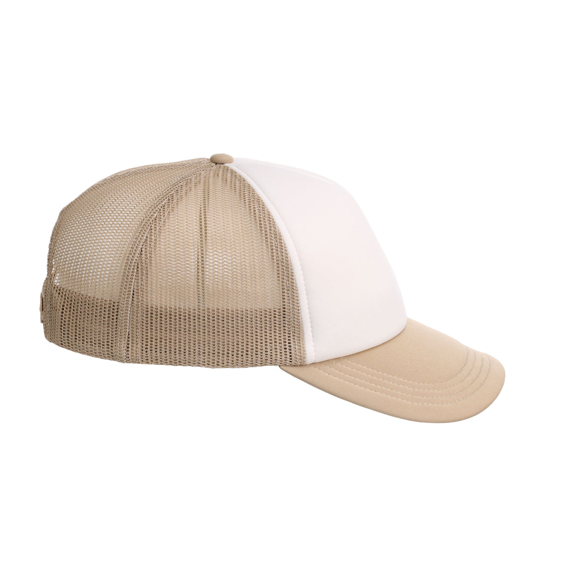 Crowns By Lids Screen Foam Trucker Cap - White/Khaki