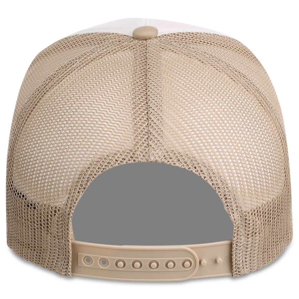 Crowns By Lids Screen Foam Trucker Cap - White/Khaki