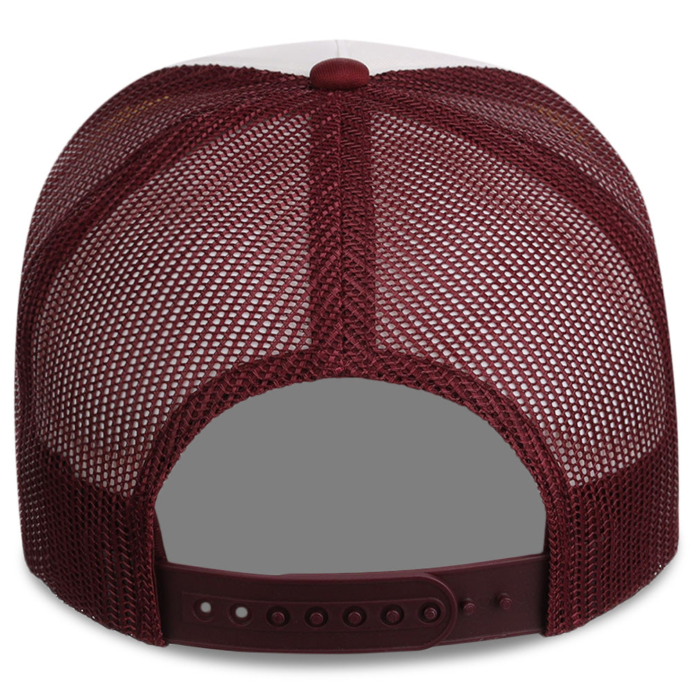 Crowns By Lids Screen Foam Trucker Cap - White/Maroon