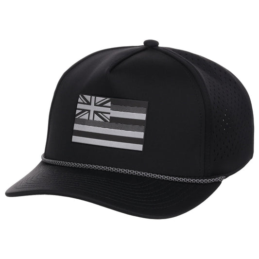 Local Crowns Hawaii Reflective 5 Panel Tech w/Rope - Black
