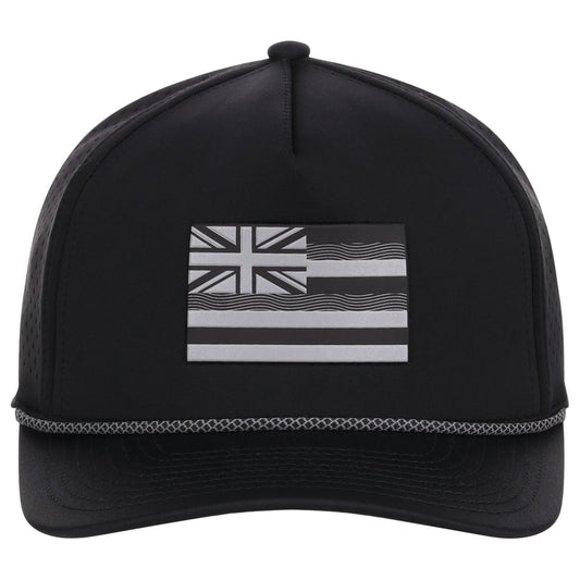 Local Crowns Hawaii Reflective 5 Panel Tech w/Rope - Black