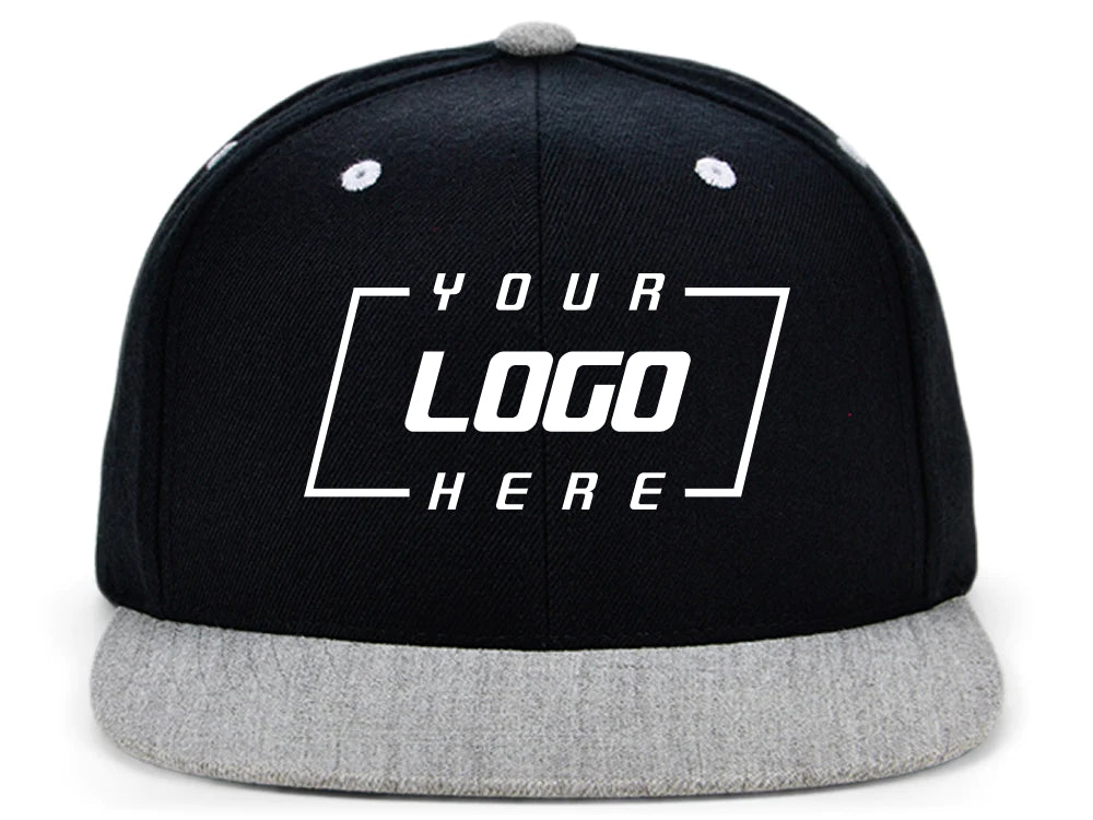 YP Classics Blank Snapback - Black/Heather Grey
