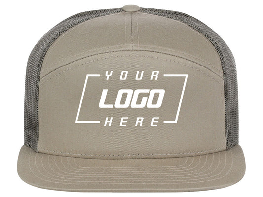 Richardson 168 7 Panel Trucker - Khaki/Light Green