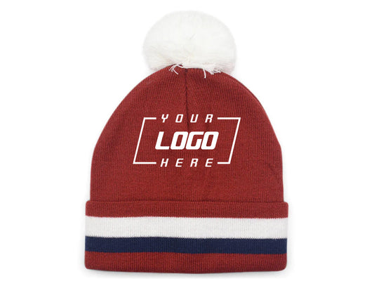Headway Pom Knit - Cardinal Red/White/Navy