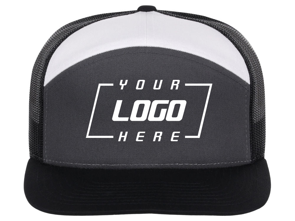 Richardson 168 7 Panel Trucker - Charcoal/Black/White