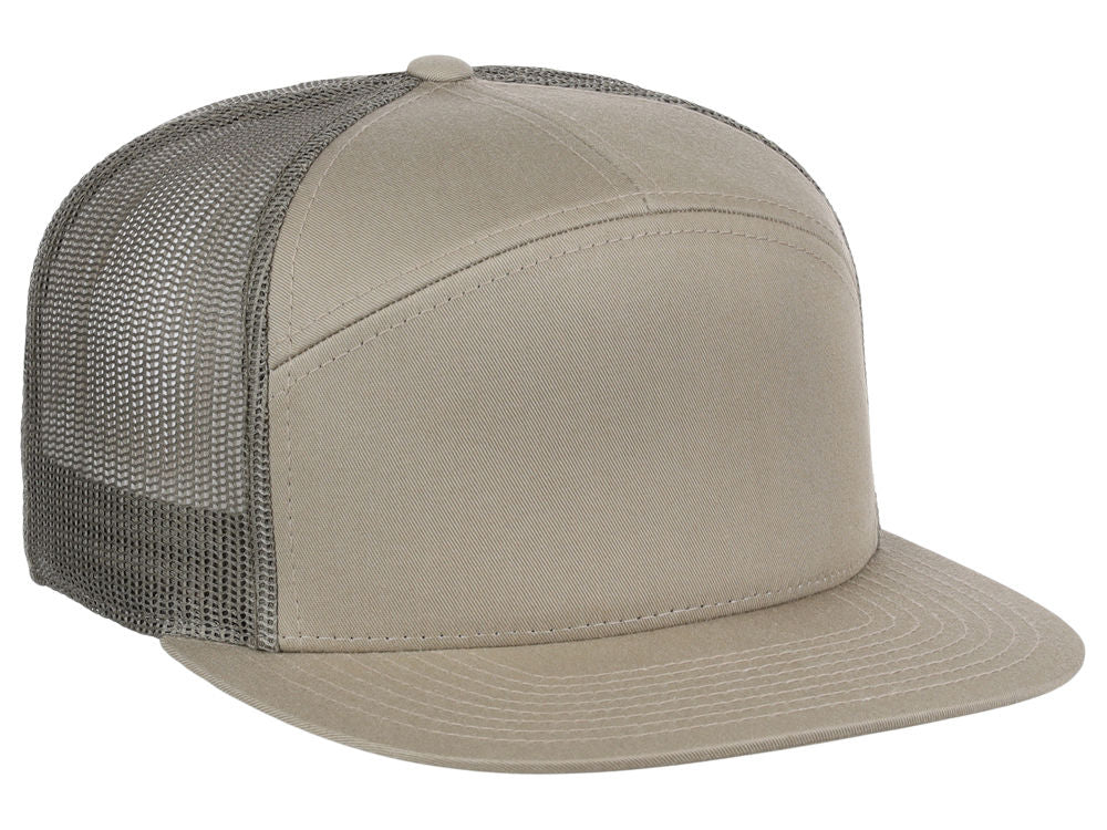 Richardson 168 7 Panel Trucker - Khaki/Light Green
